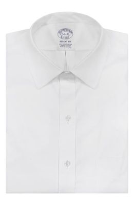 Brooks Brothers Non-Iron Stretch Regent Fit Supima Cotton Dress Shirt in Sld White