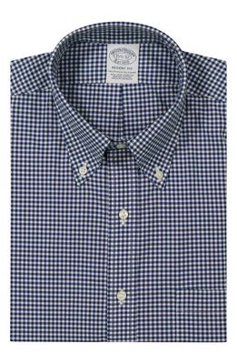 Brooks Brothers Non-Iron Stretch Regent Fit Supima® Cotton Dress Shirt in Smgrdnavy