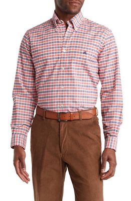 Brooks Brothers Plaid Stretch Oxford Button-Down Shirt in Redaltcheck