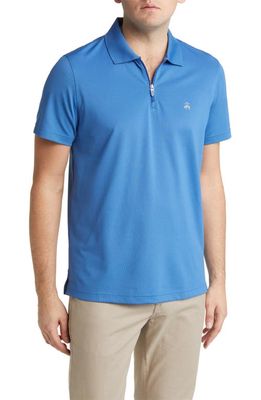 Brooks Brothers Quarter Zip Performance Golf Polo in Brightcobalt