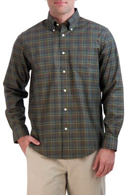 Brooks Brothers Regular Fit Noniron Tattersall Stretch Cotton Button-Down Shirt in Olive