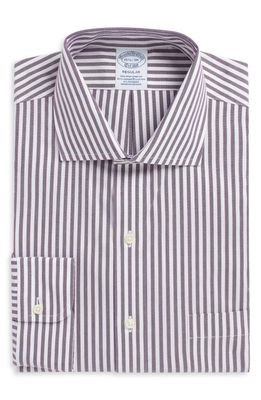 Brooks Brothers Regular Fit Stripe Non-Iron Stretch Supima Cotton Button-Up Shirt in Purple Classic Stripe