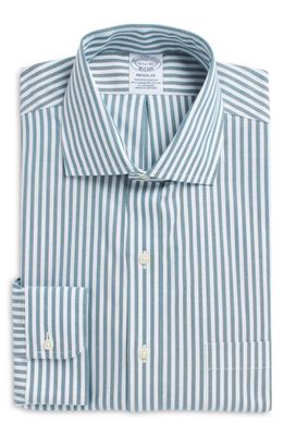 Brooks Brothers Regular Fit Stripe Non-Iron Stretch Supima Cotton Button-Up Shirt in Tealclassicstp