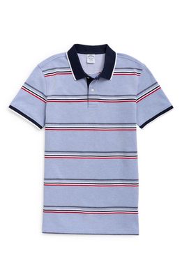 Brooks Brothers Slim Fit Short Sleeve Stretch Cotton Piqué Polo in Blue Heather Multi