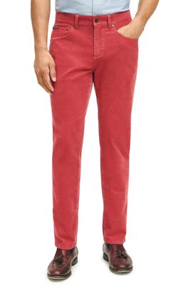 Brooks Brothers Slim Fit Stretch Cotton Corduroy Pants in Earth Red