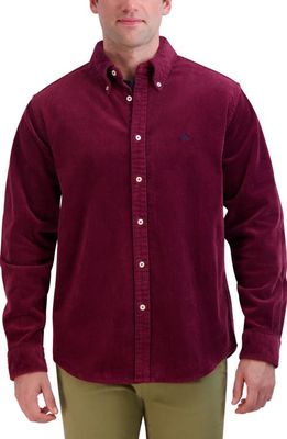 Brooks Brothers Solid Stretch Corduroy Button-Down Shirt in Zinfandel