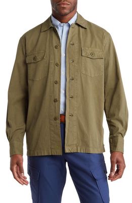 Brooks Brothers Stretch Cotton Ripstop Shirt Jacket in Dusty Olive