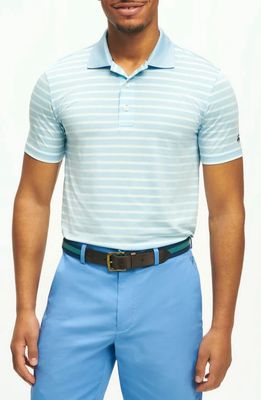 Brooks Brothers Stripe Performance Golf Polo in Blue Multi