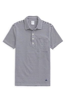 Brooks Brothers Stripe Pocket Feeder Knit Jersey Polo in Navy/White