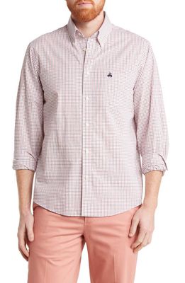 Brooks Brothers Windowpane Plaid Button-Down Cotton Poplin Shirt in Tattred