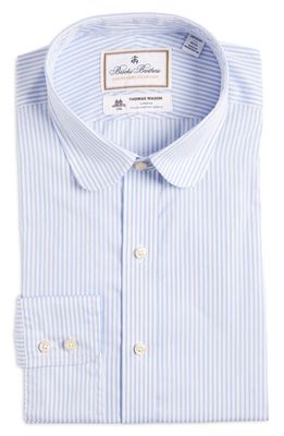 Brooks Brothers x Thomas Mason Stripe Club Collar Dress Shirt in Microribbonstp
