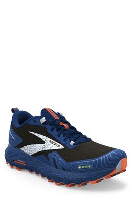 Brooks Cascadia 17 Gore-Tex® Waterproof Running Shoe in Black/Blue/Firecracker