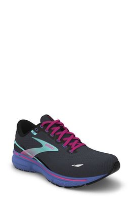 Brooks Ghost 15 Running Shoe in Black/Blue/Aruba