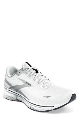 Brooks Ghost 15 Running Shoe in White/Black/Flame