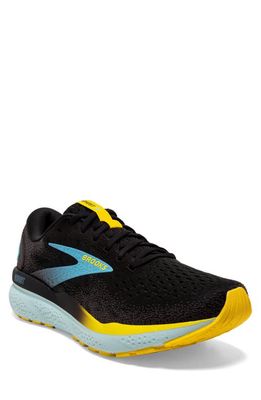 Brooks Ghost 16 Running Shoe in Black/Forged Iron/Blue