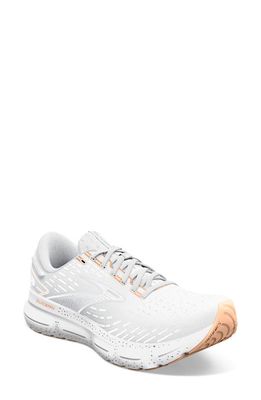Brooks Glycerin 20 Running Shoe in White/Grey/Peach