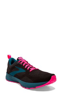 Brooks Revel 5 Hybrid Running Shoe in Black/Blue/Pink
