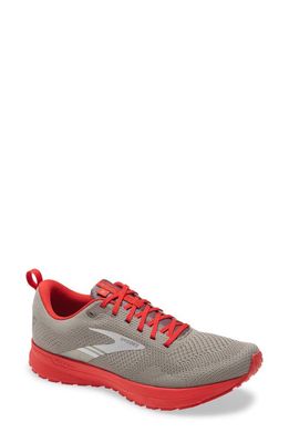 Brooks Revel 5 Hybrid Running Shoe in Grey/Red