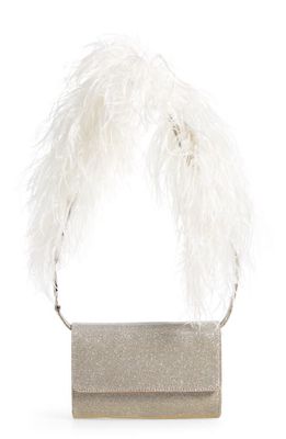 Brother Vellies Lijadu Ostrich Feather Shoulder Bag in Champagne Lurex