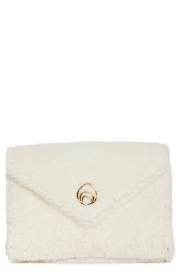 Brother Vellies Love Letter Genuine Shearling Clutch in Ivory