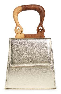 Brother Vellies Nile Metallic Leather Top Handle Bag in Gold Nappa