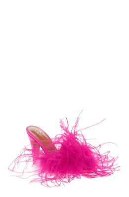 Brother Vellies Palms Feather Sandal in Electric Flamingo