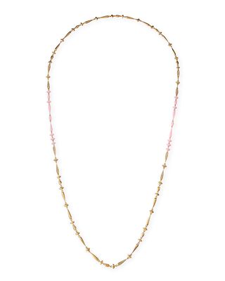 Brown Diamond and Pink Ceramic Necklace