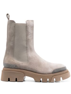 Brunello Cucinelli 50mm suede ankle boots - Grey