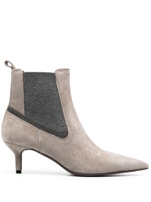 Brunello Cucinelli 70mm suede ankle boots - Grey