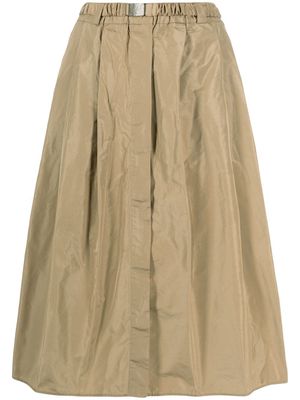 Brunello Cucinelli A-line belted midi skirt - Brown