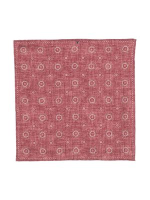 Brunello Cucinelli abstract-print silk pocket square - Red