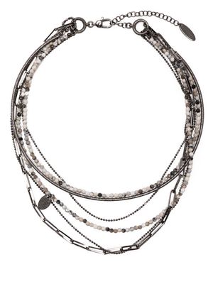 Brunello Cucinelli agate multi-strand necklace - Silver