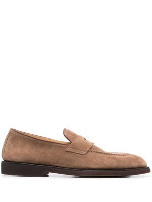 Brunello Cucinelli almond-toe leather loafers - Brown