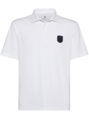 Brunello Cucinelli appliqué-detail polo shirt - White