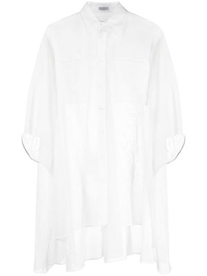 Brunello Cucinelli asymmetric-hem button-fastening shirt - White