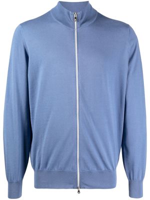 Brunello Cucinelli band collar zip-fastening bomber jacket - Blue