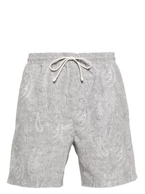 Brunello Cucinelli bandana-print swim shorts - Grey