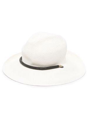 Brunello Cucinelli bead-band wide-brim hat - White