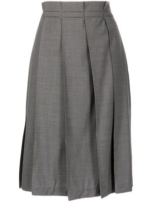 Brunello Cucinelli bead-embellished pleated midi skirt - Grey