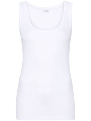 Brunello Cucinelli bead-embellished top - White