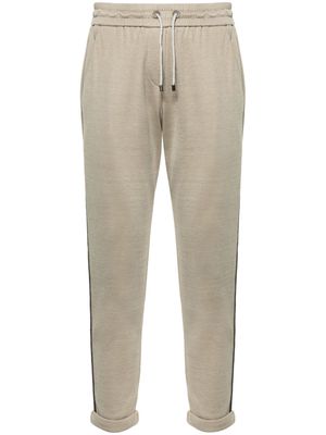 Brunello Cucinelli bead-trim cropped track pants - Green