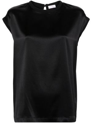 Brunello Cucinelli beaded-trim satin blouse - Black