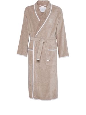 Brunello Cucinelli belted cotton bath robe - Neutrals