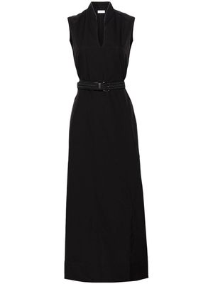 Brunello Cucinelli belted crinkled maxi dress - Black