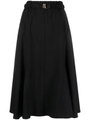 Brunello Cucinelli belted-waist midi skirt - Black