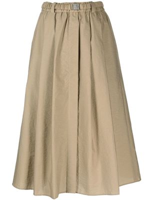 Brunello Cucinelli belted-waist pleated skirt - Neutrals