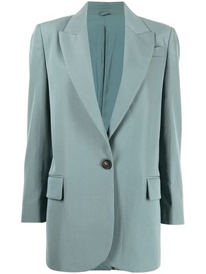 Brunello Cucinelli boxy-fit buttoned blazer - Blue