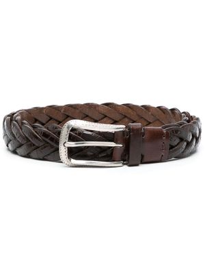 Brunello Cucinelli braided buckle belt - Brown