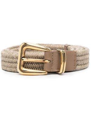 Brunello Cucinelli braided buckle belt - Neutrals