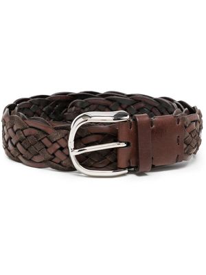 Brunello Cucinelli braided-strap leather belt - Brown